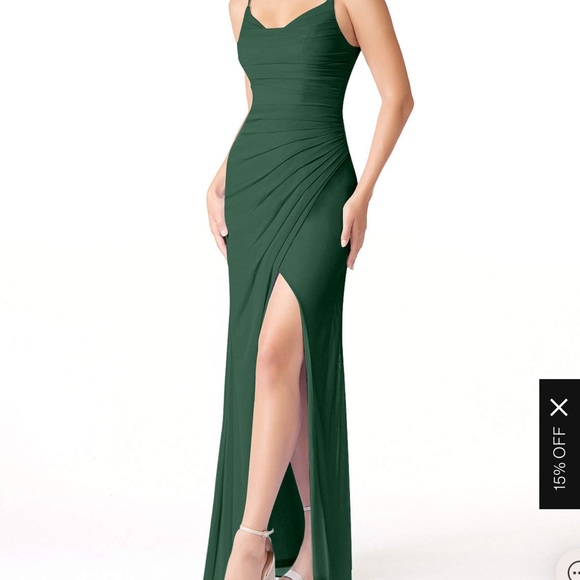 Azazie Deandra Dark Green Mermaid Dress - Picture 2 of 4